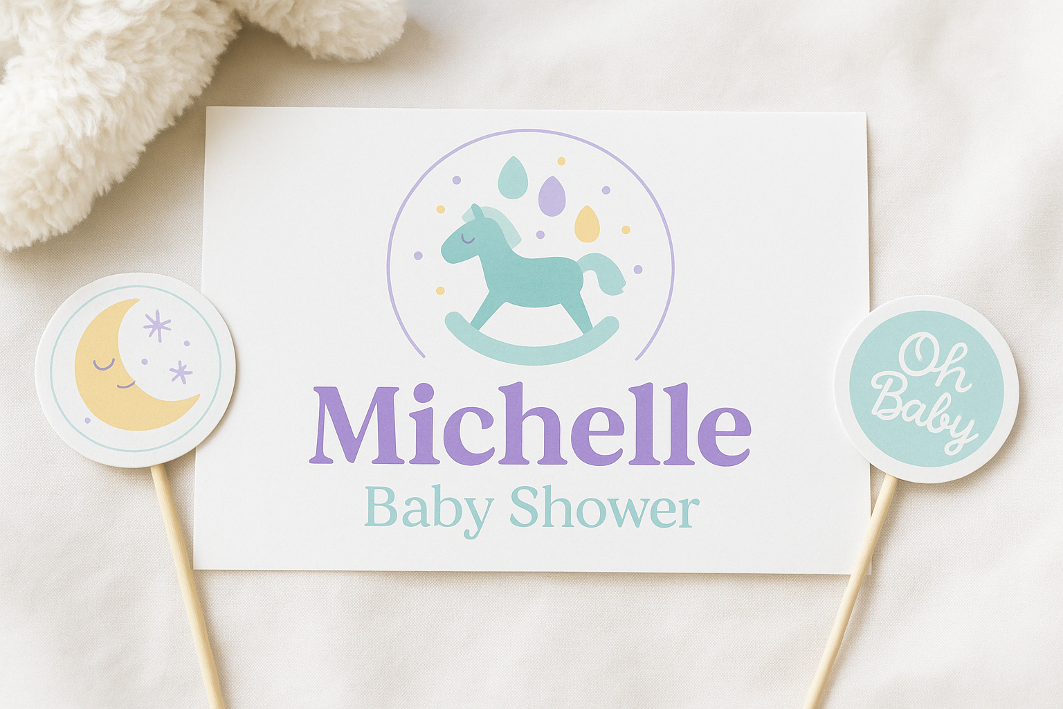 Invitación Baby Shower Osito & Estrellas