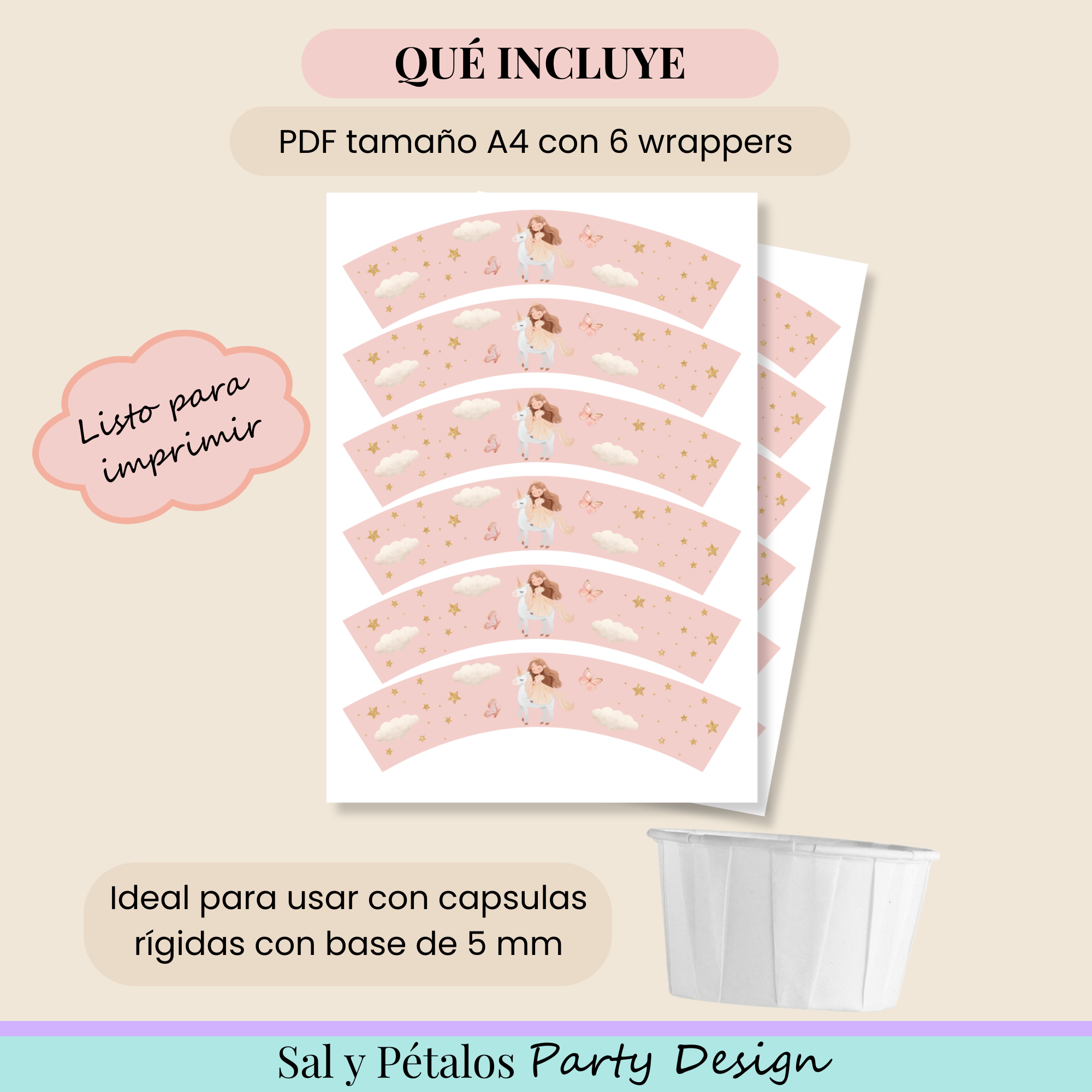 Wrapper niña Unicornio - Imagen 5